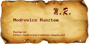 Modrovics Rusztem névjegykártya